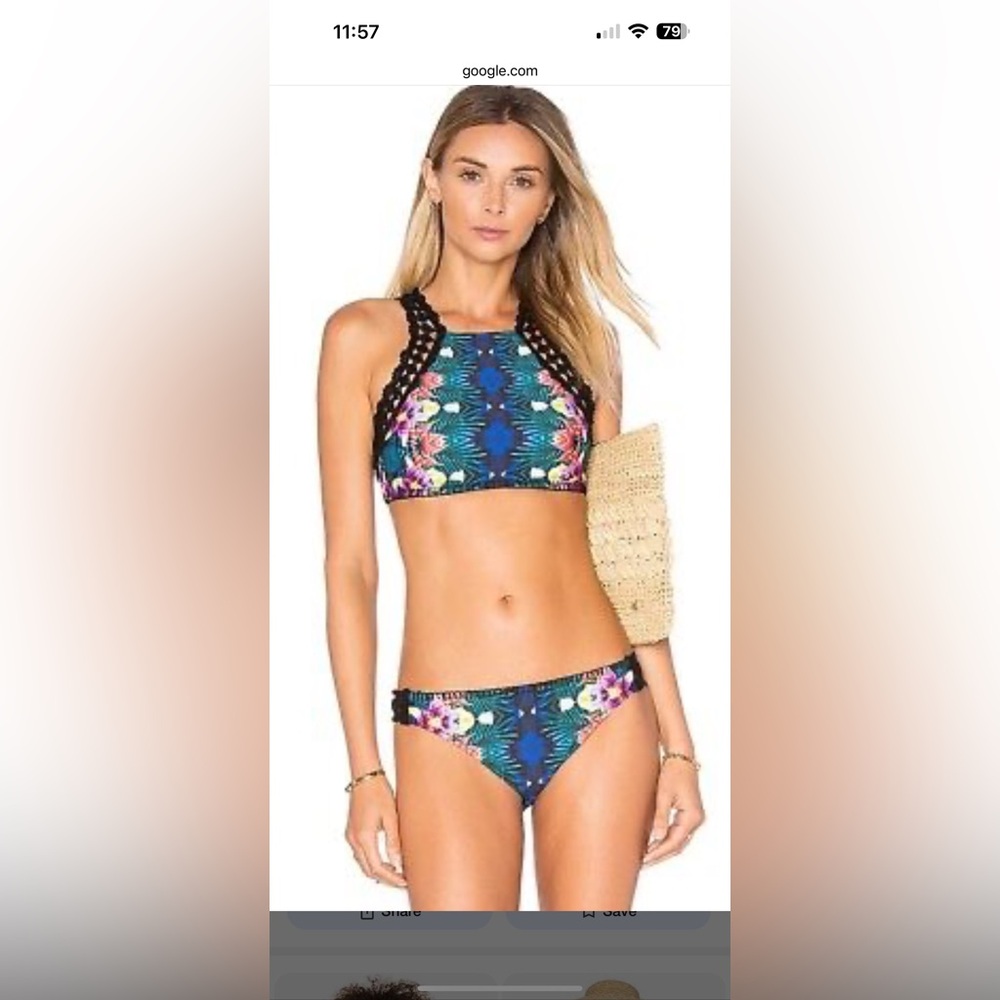 Nanette Lenore Floral Halter Bikini Top and bottom